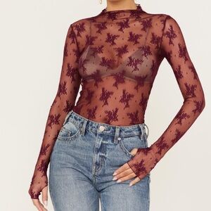 FREE PEOPLE WOMEN'S LADY LUX LAYERING TOP in Maroon